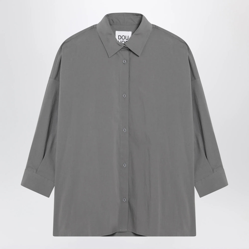 Douuod - Grey cotton-blend shirt Brand Shirts & Tops 10