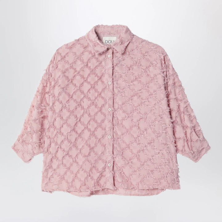 Douuod - Pink Shirt With Fringe Pattern Brand Shirts &amp; Tops 10