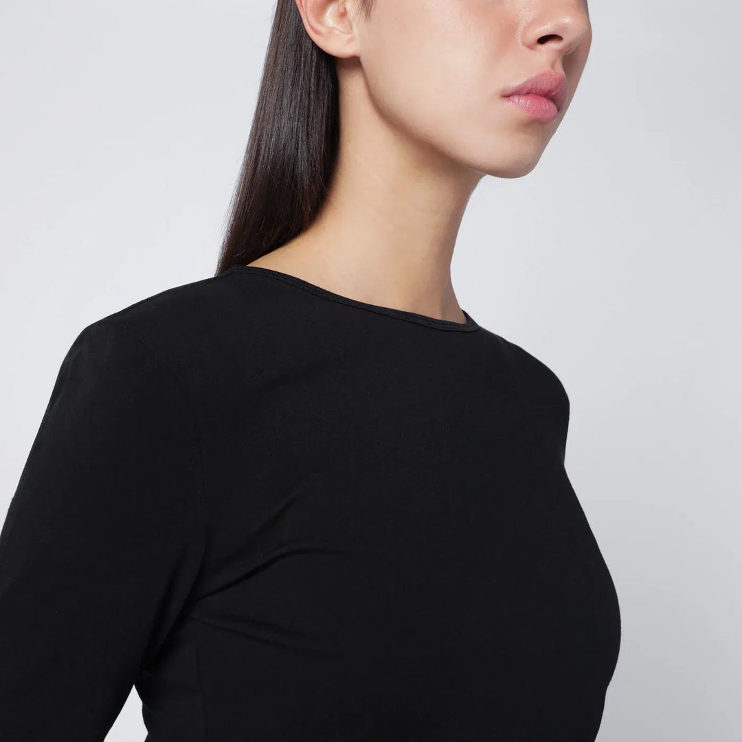 Entire Studios - Black crewneck cotton-blend top Brand Shirts &amp; Tops