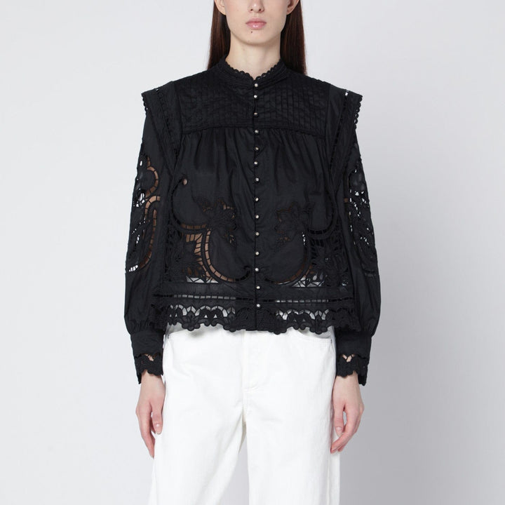 Shirts &amp; Tops FARM Rio - Black Richelieu cotton blouse Brand