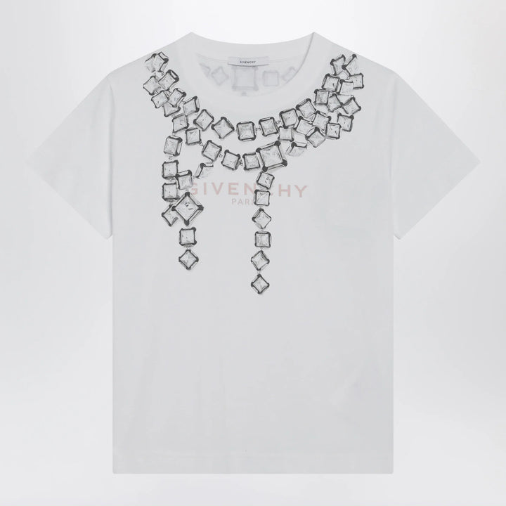 Givenchy - Deconstructed Crystals cotton T-shirt in white Brand Shirts &amp; Tops XS