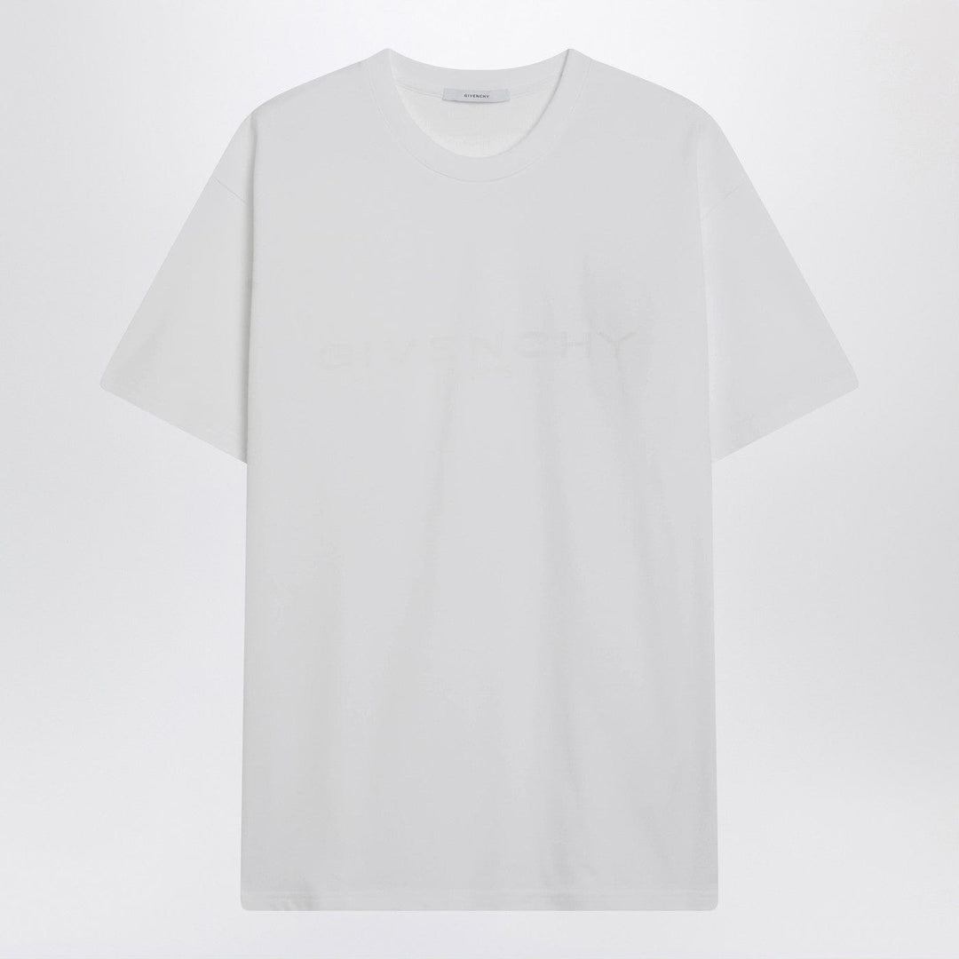 Shirts & Tops Givenchy - White cotton and silk T-shirt with jacquard logo Brand
