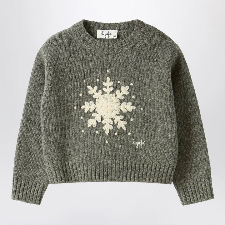 Il Gufo - Grey wool sweater with snowflake motif Brand Shirts &amp; Tops 2A