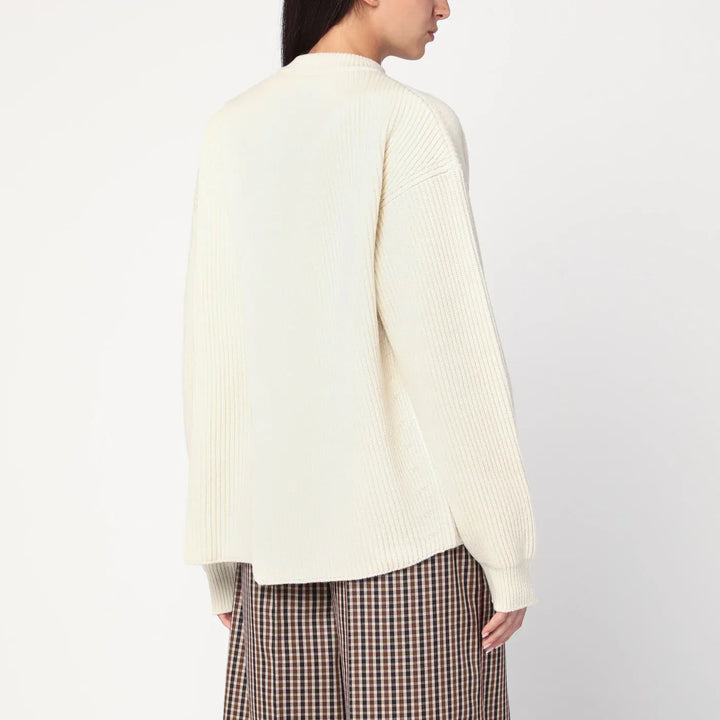 Jil Sander - White ribbed crewneck sweater Brand Shirts &amp; Tops