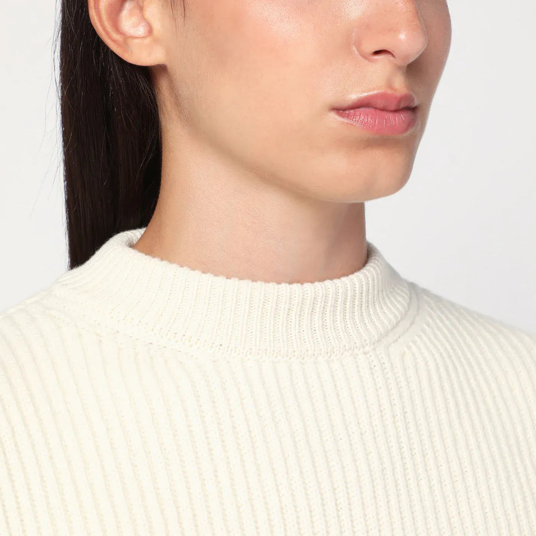 Jil Sander - White ribbed crewneck sweater Brand Shirts &amp; Tops
