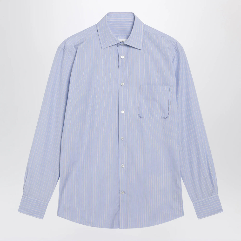 Maison Margiela - Striped shirt in light blue cotton Brand Shirts & Tops 39