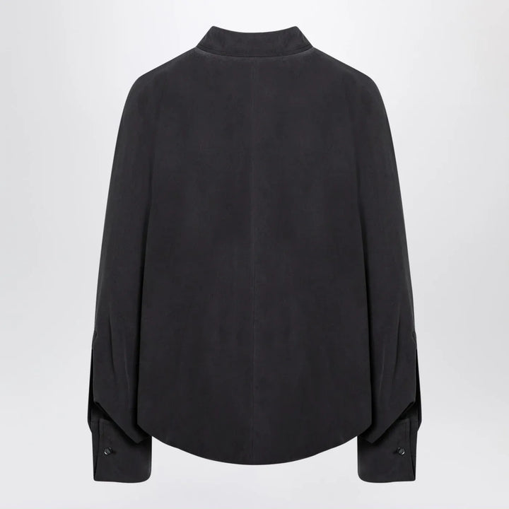 Max Mara - Anthracite grey silk body shirt Brand Shirts &amp; Tops 38  IT