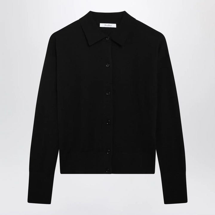 Max Mara - Black wool-blend cardigan Brand Shirts &amp; Tops M
