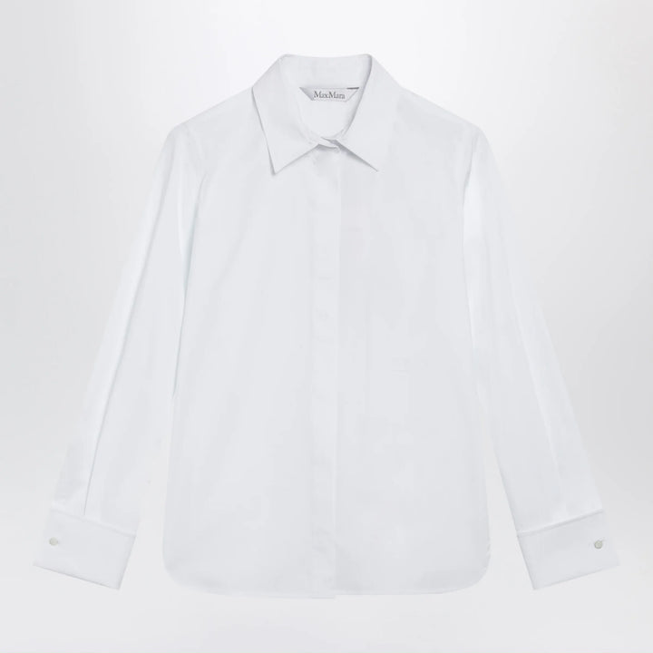 Max Mara - White cotton shirt with logo Brand Shirts &amp; Tops 40  IT