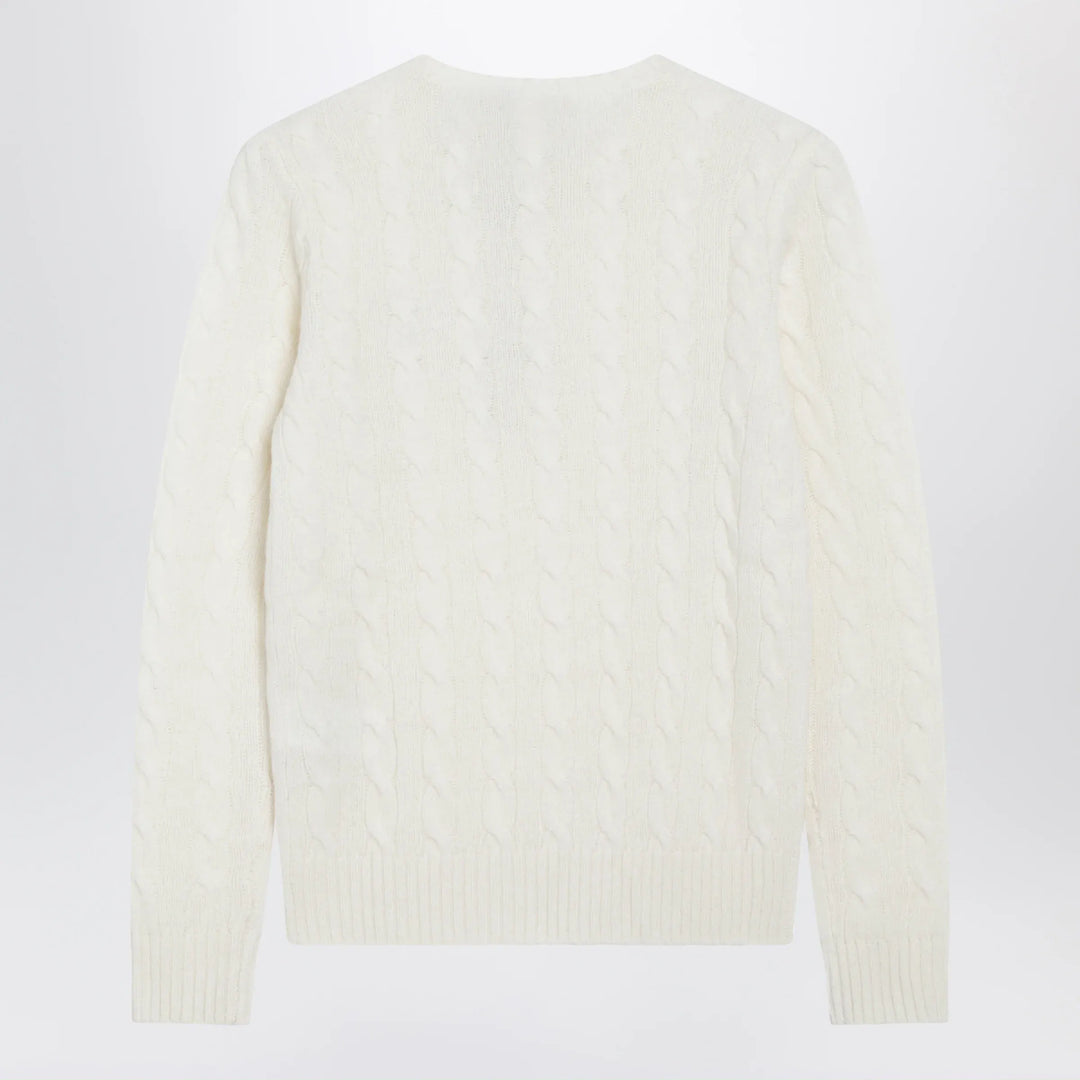 Polo Ralph Lauren - Cable-Knit Sweater in Cream Wool and Cashmere Brand Shirts &amp; Tops