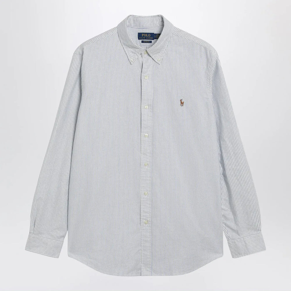 Polo Ralph Lauren - Light blue/white striped Oxford shirt Custom-fit Brand Shirts & Tops M