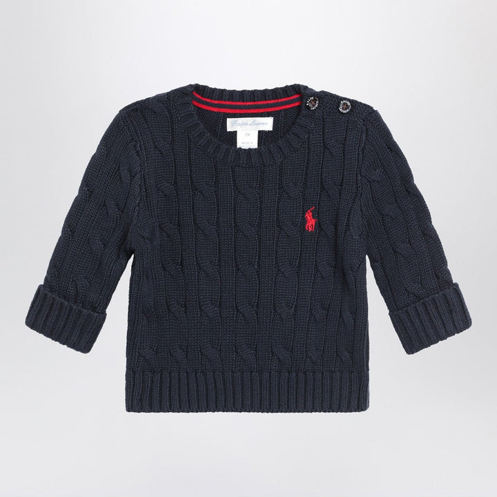 Shirts &amp; Tops Polo Ralph Lauren - Navy blue cable-knit cotton sweater Brand