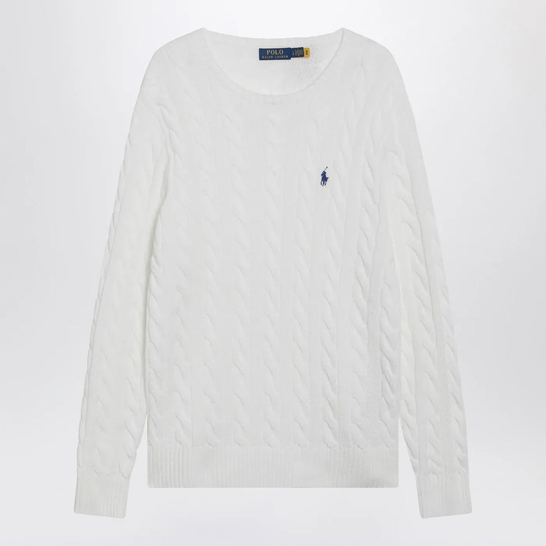 Polo Ralph Lauren - White cable-knit cotton sweater Brand Shirts &amp; Tops M