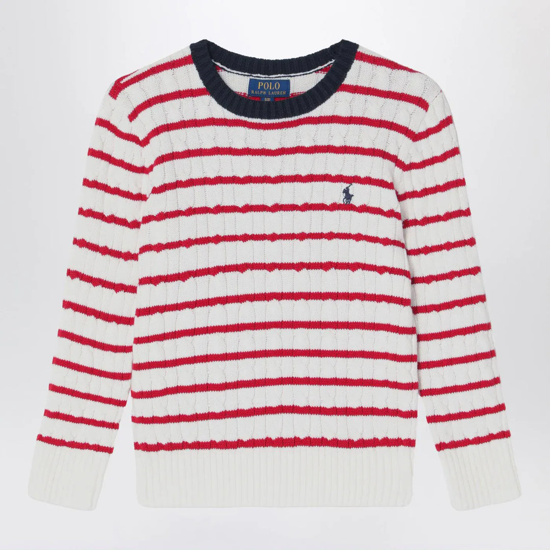 Polo Ralph Lauren - White/red striped cable-knit jumper Brand Shirts &amp; Tops 3