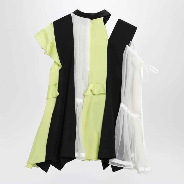 Sacai - Fabric Mix sweater Navy/Yellow Brand Shirts &amp; Tops
