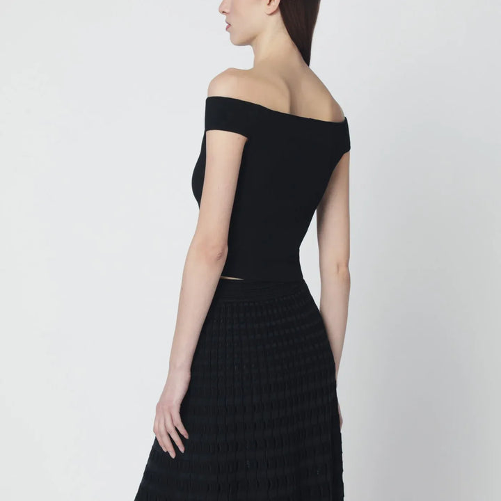 SIMKHAI - Black rayon-blend top Brand Shirts &amp; Tops