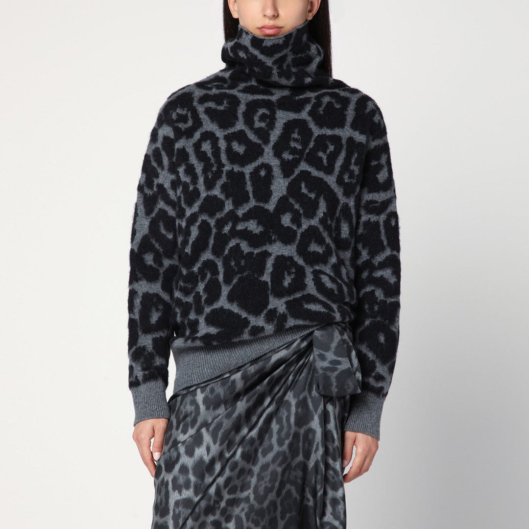 Shirts &amp; Tops Stella McCartney - Leopard print turtleneck sweater in wool Brand
