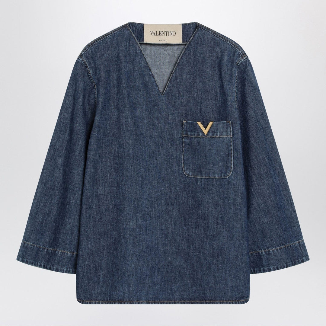 Shirts & Tops 40  IT Valentino - Denim shirt with V Gold details Brand