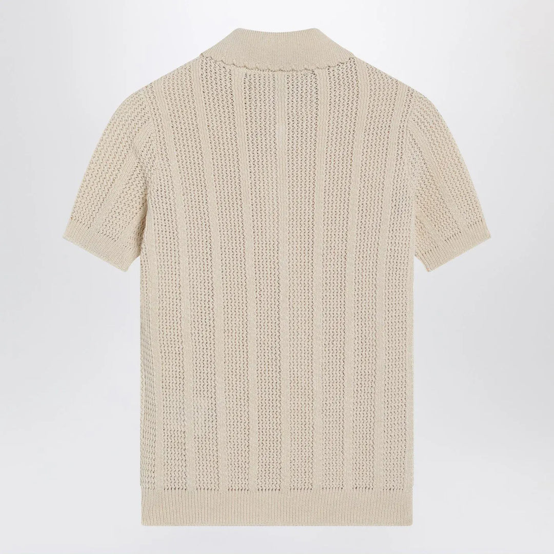 Valentino - Ivory cotton knit polo shirt Brand Shirts &amp; Tops