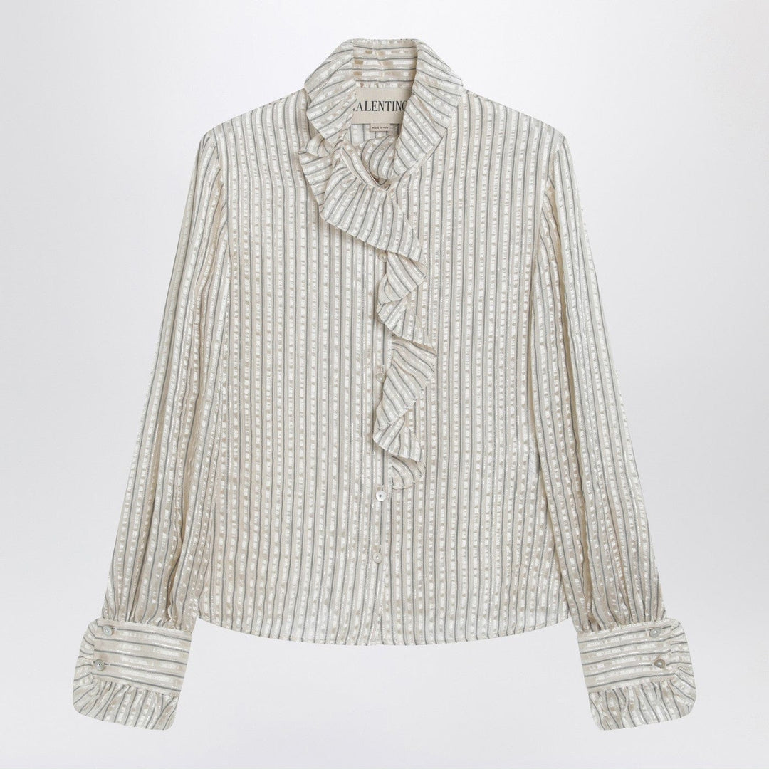 Shirts & Tops Valentino - Light beige silk-blend shirt with ruffles Brand