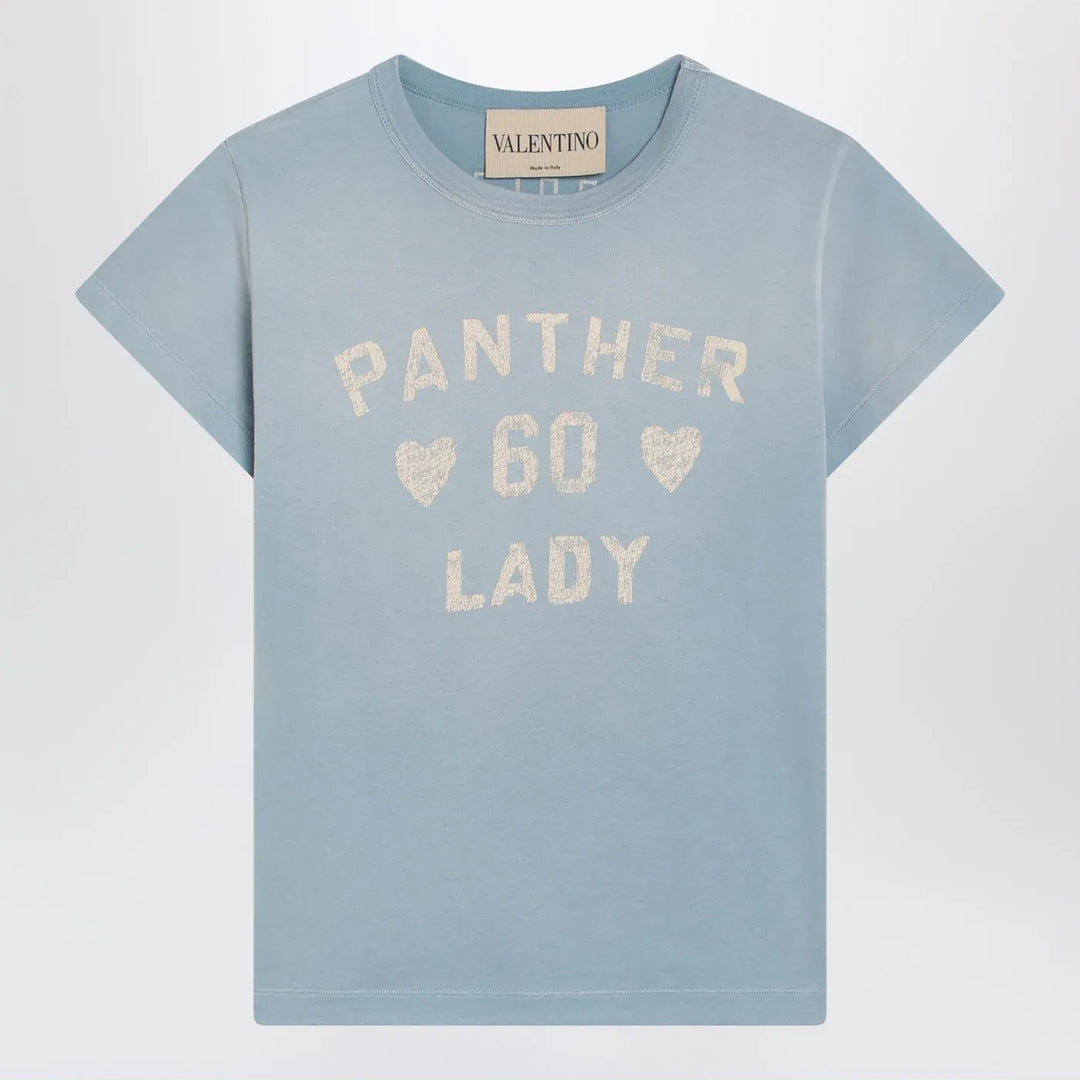 Valentino - Light blue Panther Lady T-shirt Brand Shirts &amp; Tops S