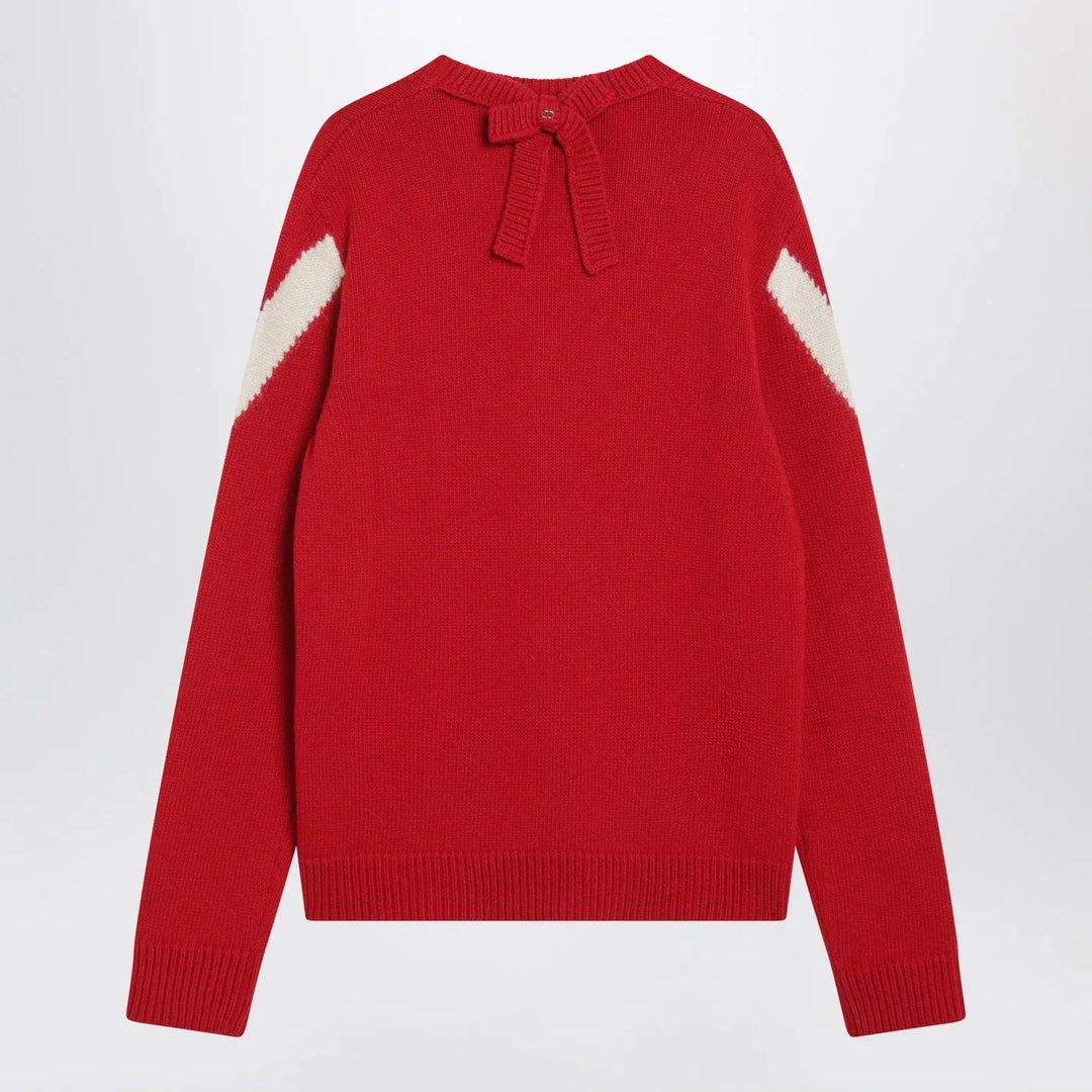 Valentino - Red sweater with Vlogo on bow Brand Shirts &amp; Tops
