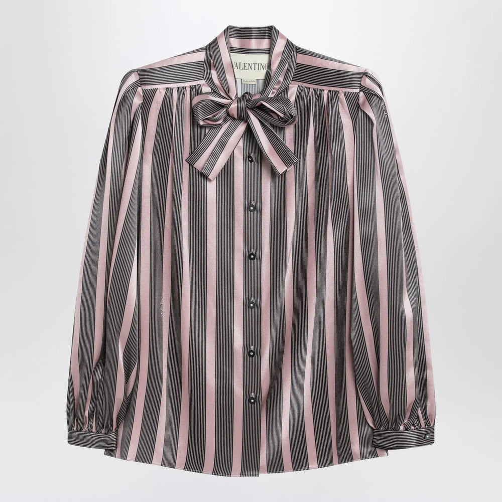 Valentino - Striped Crepe de Chine shirt Brand Shirts & Tops 40  IT