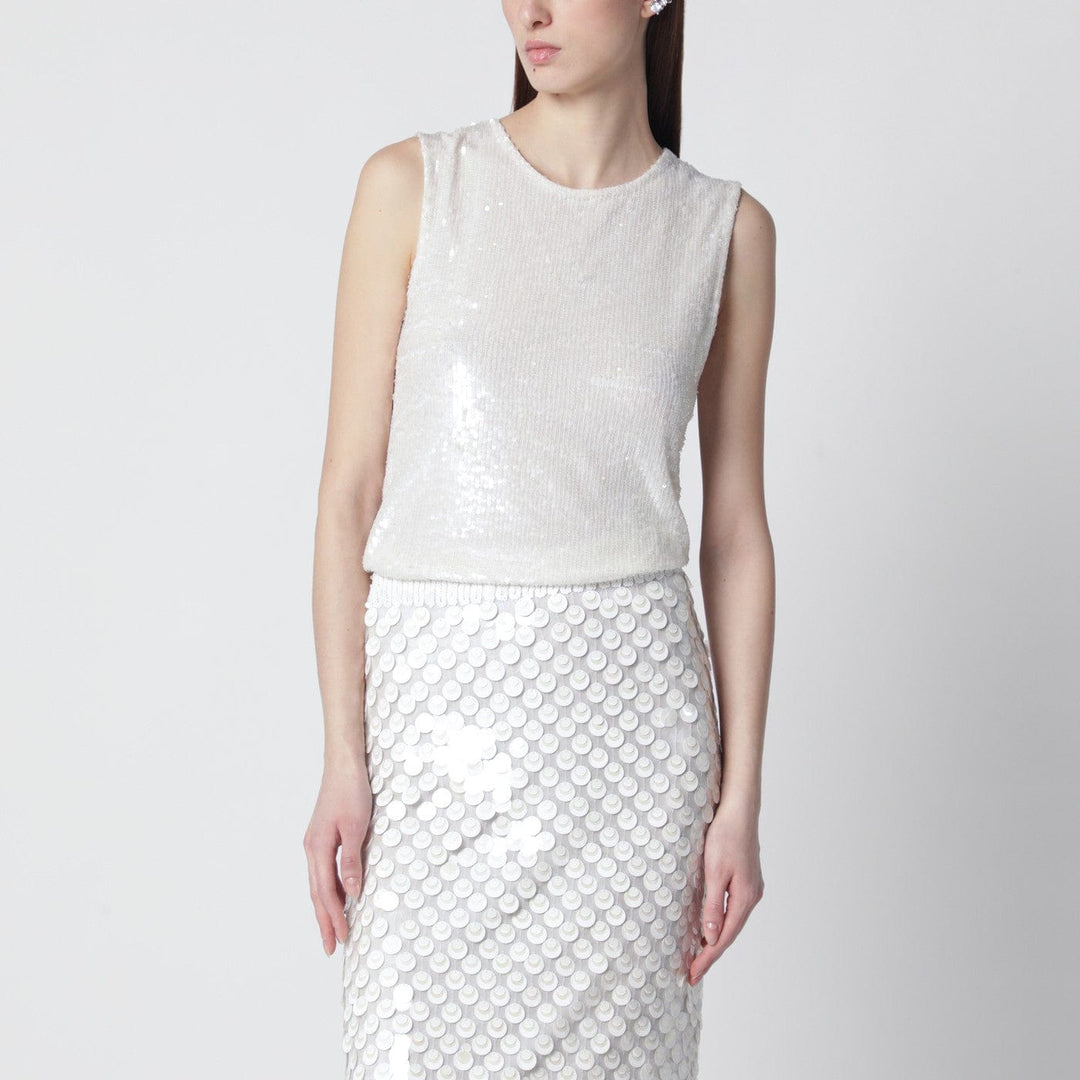 Shirts & Tops White sequin top Brand