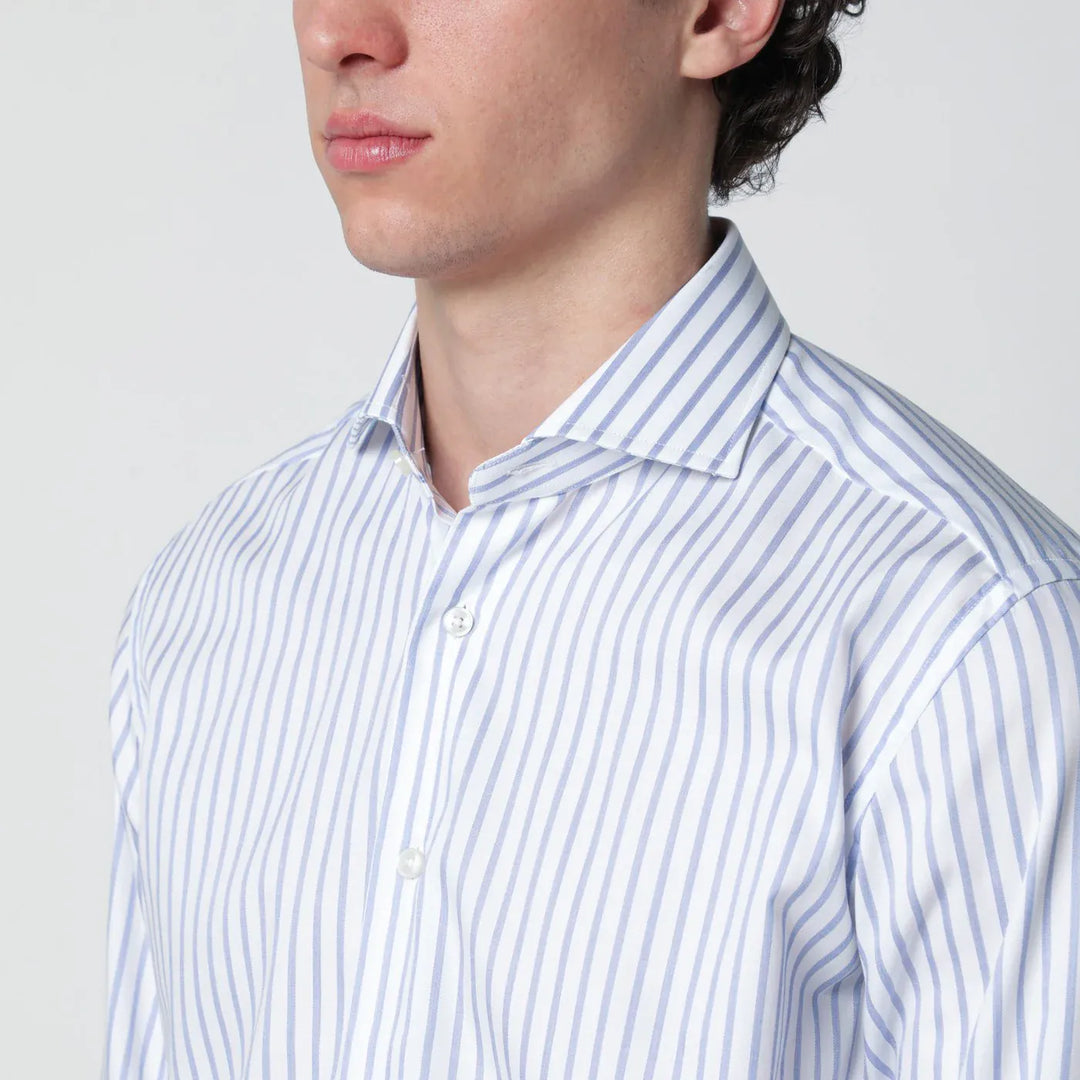XACUS - Travel Tailor Fit shirt white striped Brand Shirts &amp; Tops