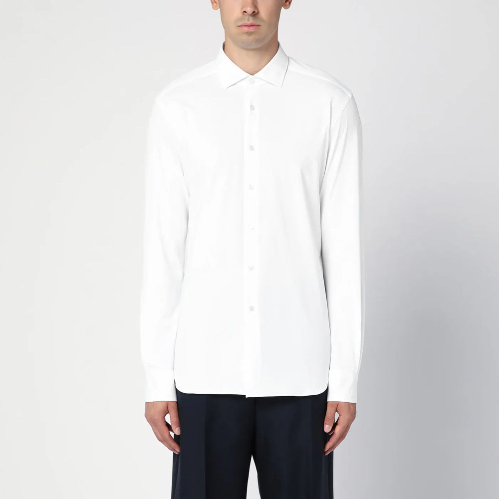 XACUS - White slim-fit twill Active shirt Brand Shirts & Tops 43