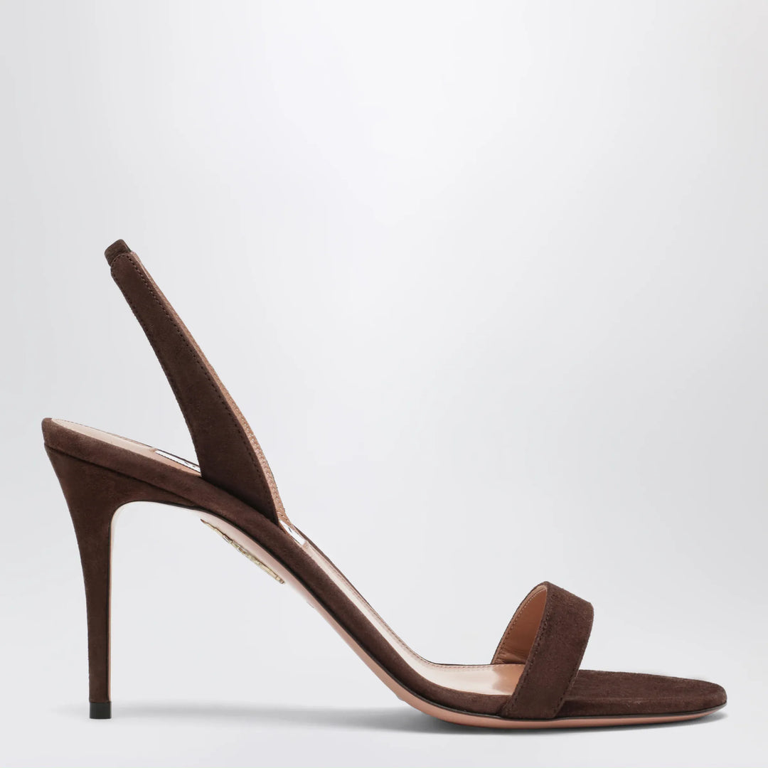 Aquazzura - So Nude mid-heel sandals in Espresso Brand Shoes 36 IT