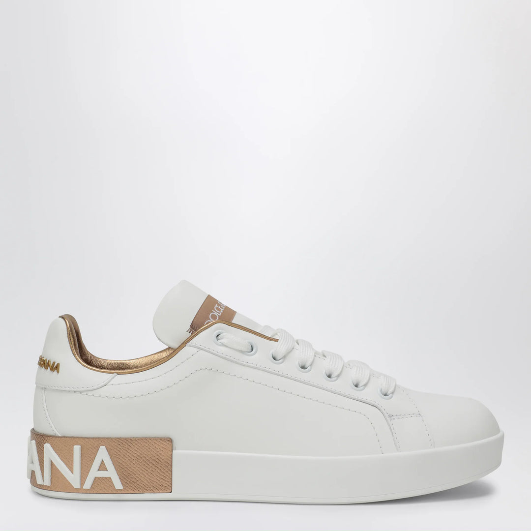 Dolce&amp;Gabbana - White/gold Portofino sneakers Brand Shoes 36 IT