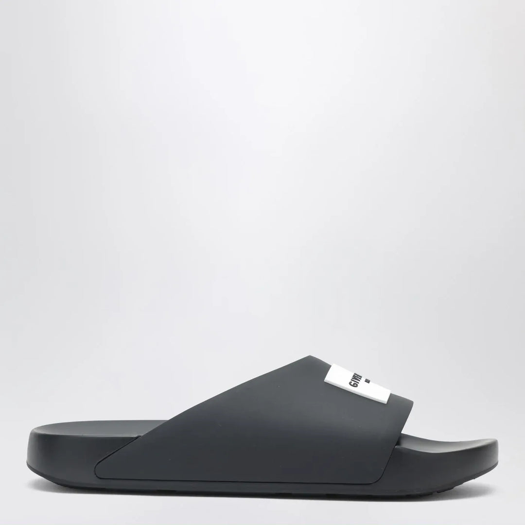 Givenchy - Label flat mules in black rubber Brand Shoes 36 IT