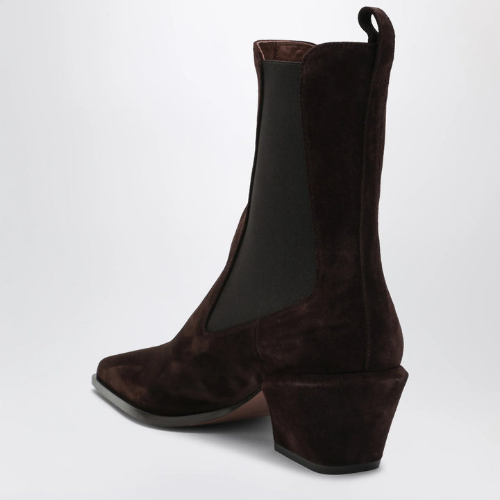 Paris Texas - Bettina suede boots in chocolate brown Brand Shoes