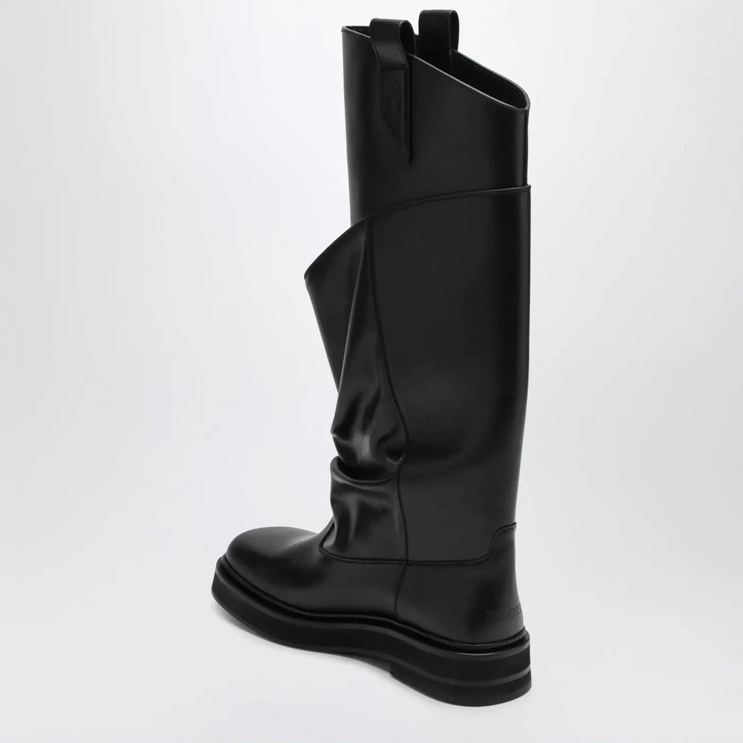 The Attico - Black leather La Passeggiata boots Brand Shoes