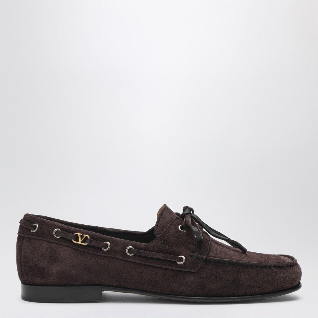 Shoes Valentino Garavani - Brown suede lace-up loafers Brand
