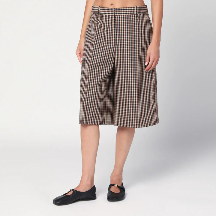 Jil Sander - Brown check wool bermuda shorts Brand Shorts 36  FR