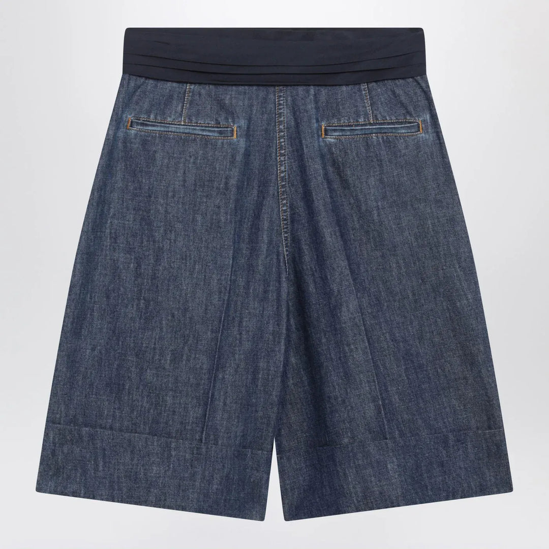 Valentino - Denim bermuda shorts with oversized bow Brand Shorts