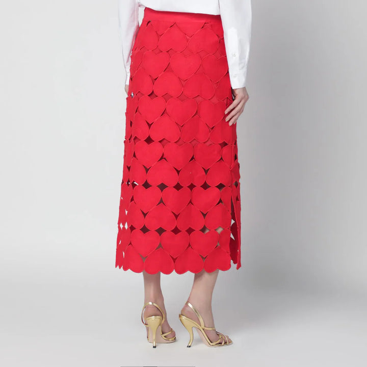 FARM Rio - Red linen Hearts skirt Brand Skirts