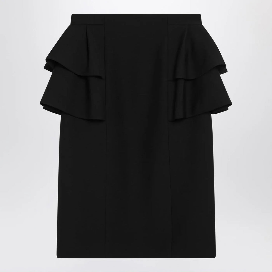 Valentino - Black skirt with ruffles on the sides Brand Skirts 38  IT