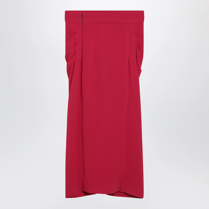 Valentino - Red midi skirt with ruched detail Brand Skirts