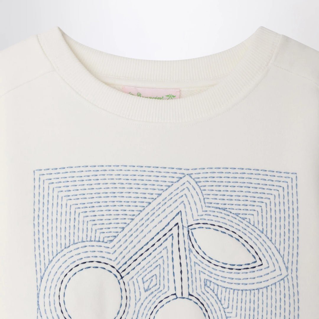 Bonpoint - Gena white sweatshirt with embroidered cherries Brand Sweatshirt
