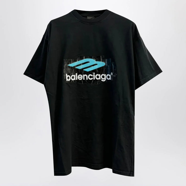 Balenciaga - Oversized washed black 3B T-shirt Brand T-Shirt XL