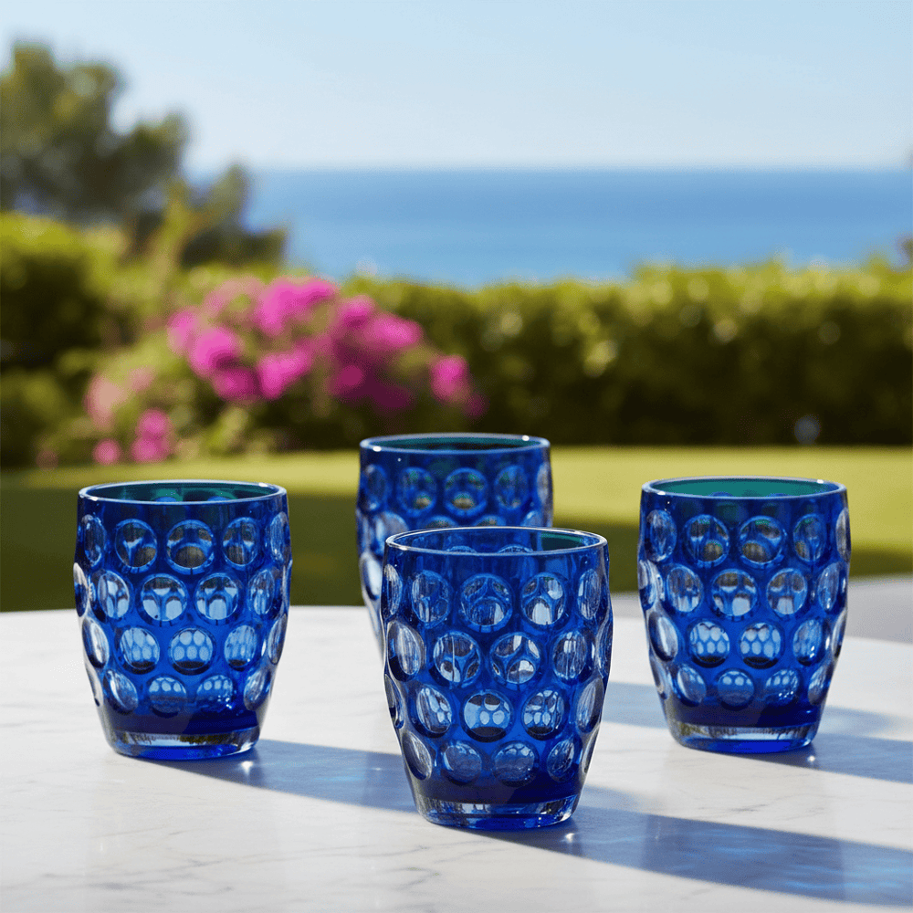 Mario Luca Giusti Lente Tumbler Blue Set of 4 Brand Tumblers