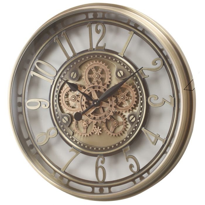 Chilli Wall Clock Maurice Industrial Wall Clock - Silver Brass wash Maurice 70cm Industrial Wall Clock – Silver & Brass Brand