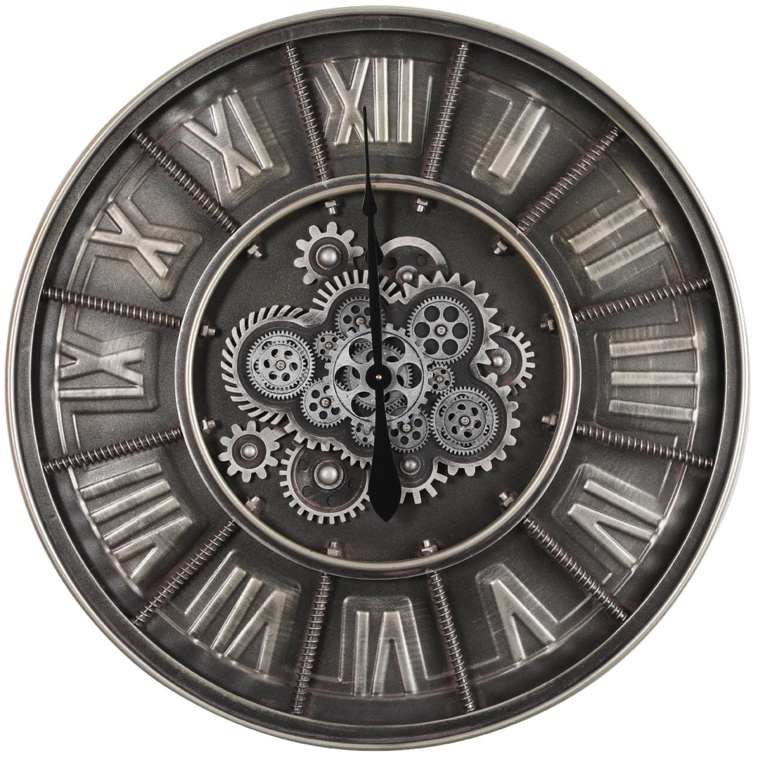 Chilli Wall Clock Romanov Round Industrial Age Wall Clock Grey Brand