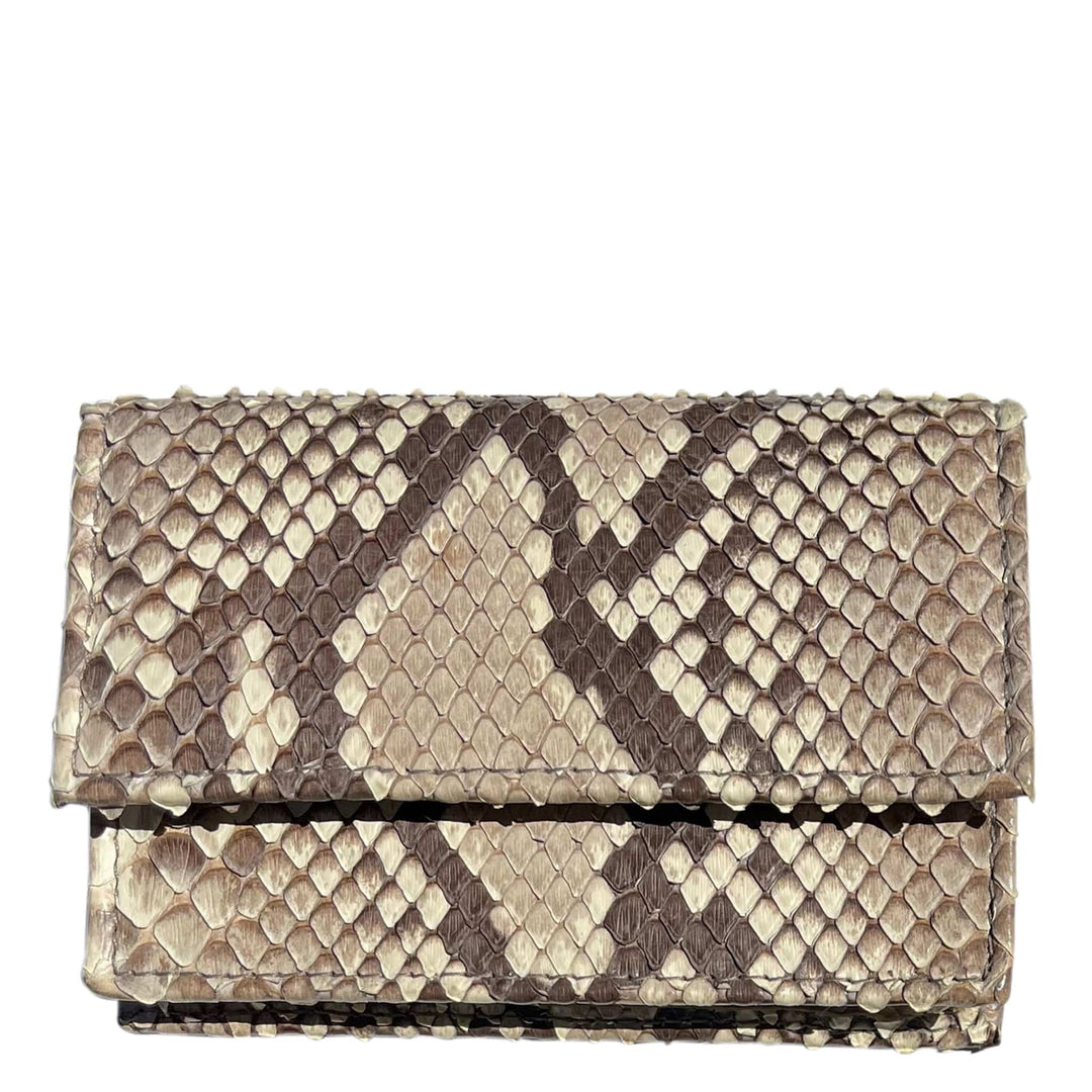 Italian Luxury Group Women's Wallet Python Small Leather Wallet Natural Colour Brand