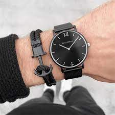 Paul Hewitt Sailor Perfect Match Gift Set 39mm Black Sunray Sailor Luxury Watch and Black Phrep Bracelet