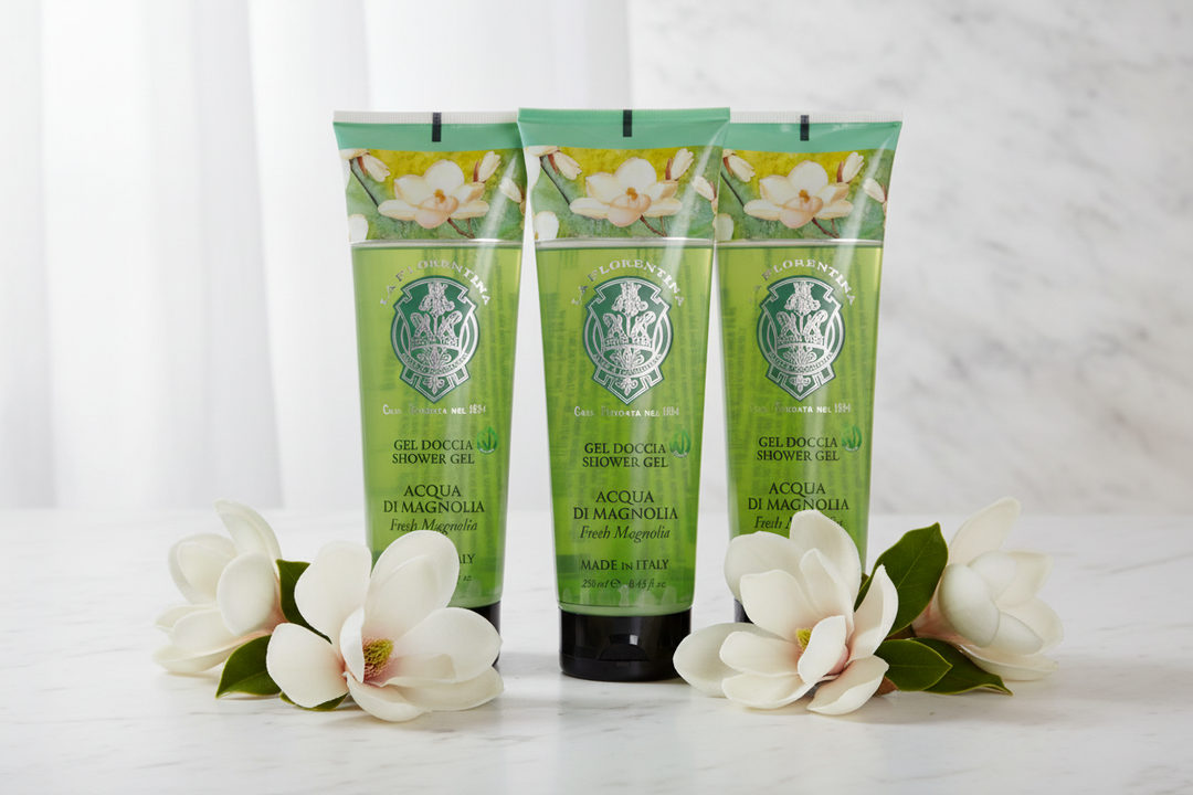 La Florentina Magnolia Shower Gel Set of 3 - Lifestyle