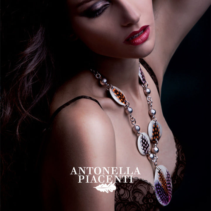 Antonella Piacenti Black Lava Necklace Pendant 925 Silver